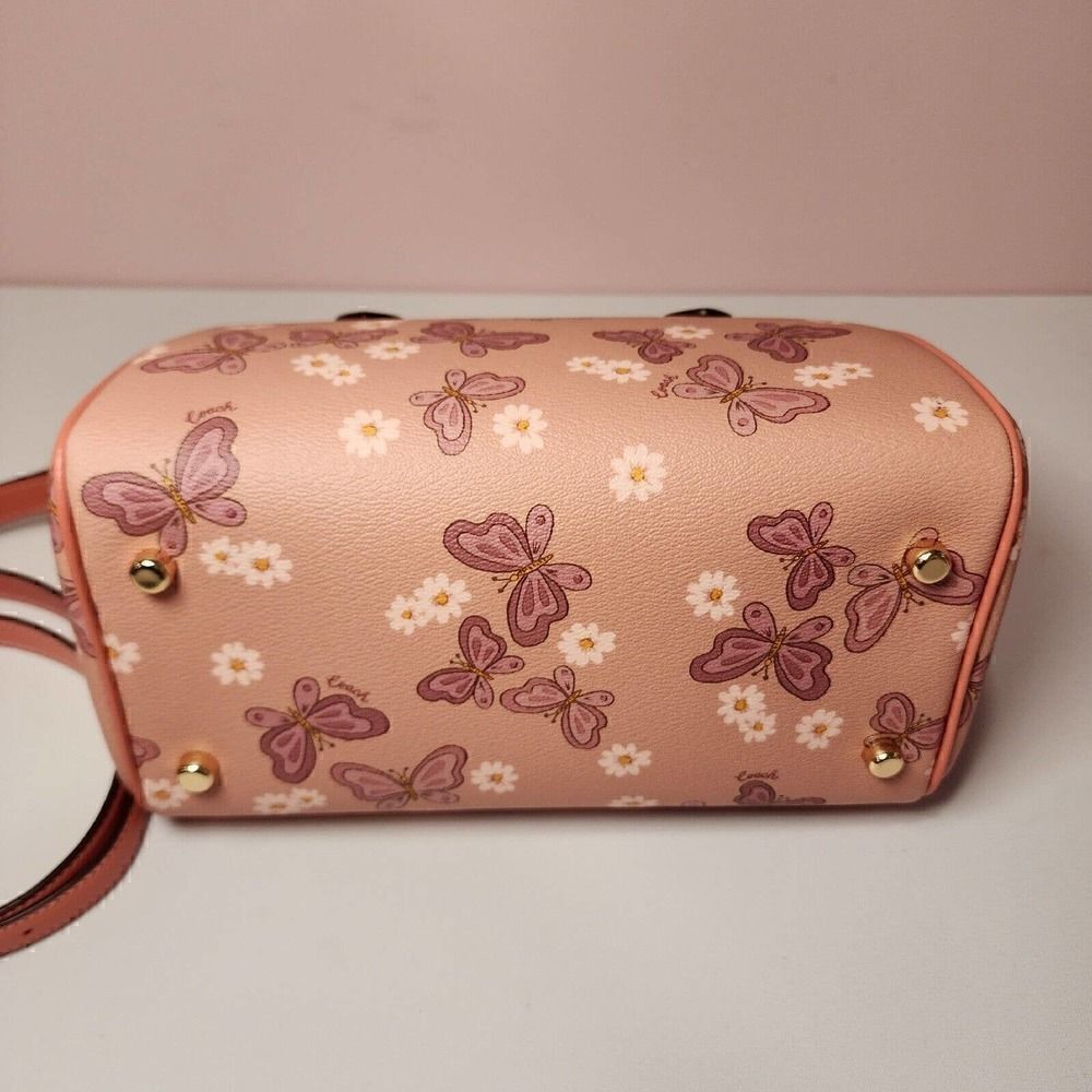 NWT COACH CH214 Lovely Butterfly Rowan Satchel Crossbody Canvas Leather - Picture 6 of 8